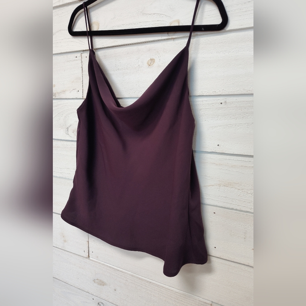 Aritzia Babaton Cowlneck Camisole Tank Top Large - Deep Purple - Picture 2 of 6